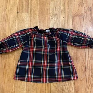 Crewcuts black watch plaid blouse